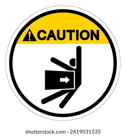Caution Body Crush Force From Side Symbol Sign, Vector Illustration, Isolate On White Background Label .EPS10