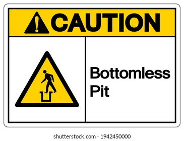 Caution Bottomless Pit Symbol Sign,Vector Illustration, Isolate On White Background Label. EPS10