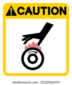 Caution Burn Hazard Hot Rollers Symbol Sign, Vector Illustration, Isolate On White Background Label .EPS10