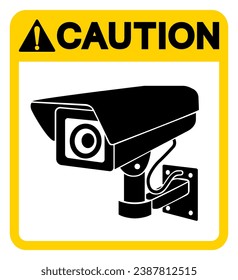 Caution CCTV Symbol Sign, Vector Illustration, Isolate On White Background Label .EPS10