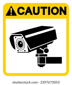Caution CCTV Symbol Sign, Vector Illustration, Isolate On White Background Label .EPS10