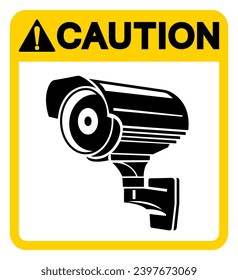 Caution CCTV Symbol Sign, Vector Illustration, Isolate On White Background Label .EPS10