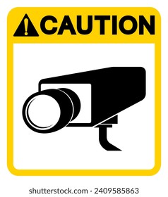 Caution CCTV Symbol Sign, Vector Illustration, Isolate On White Background Label .EPS10