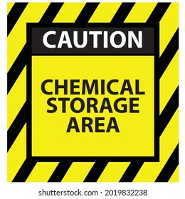 Caution, Chemical Storage area, sticker vector
