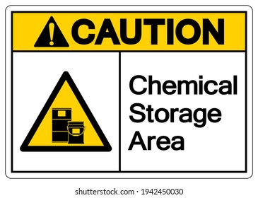 Caution Chemical Storage Area Symbol, Vector Illustration, Isolate On White Background Label. EPS10