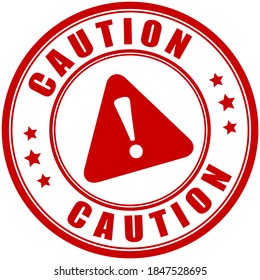 Caution circle sign isolated on white background