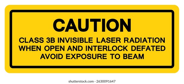 Caution Class 3B Invisible Laser Radiation Symbol Sign,Vector Illustration, Isolate On White Background Label. EPS10
