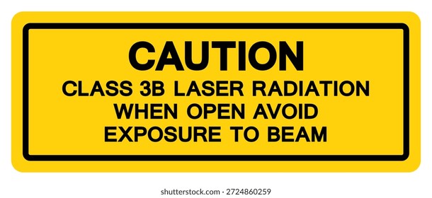 Atenção Classe 3B Radiação Laser Quando Aberta Evite Exposição Ao Símbolo Do Feixe, Ilustração Vetorial, Isolar No Rótulo Branco De Fundo. EPS10