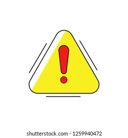 caution color line icon. warning, attention, danger symbol. 