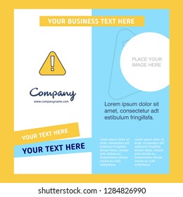 Caution Company Brochure Template. Vector Busienss Template