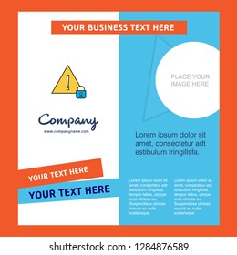 Caution Company Brochure Template. Vector Busienss Template