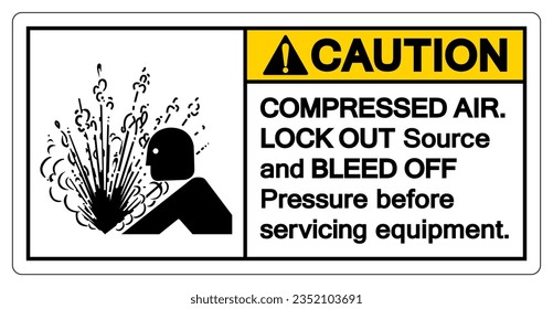 Caution Compressed Air Symbol Sign, Vector Illustration, Isolate On White Background Label .EPS10