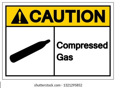 Caution Compressed Gas Symbol Sign, Vector Illustration, Isolate On White Background Label. EPS10