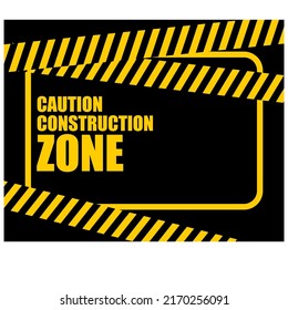 Caution Construction Zone, poster and banner vector