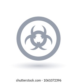Caution contamination sign. Beware biohazard waste icon. Toxic danger symbol in circle. Vector illustration.