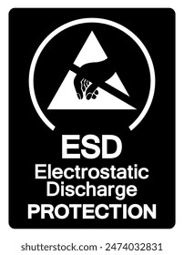 Contenido sujeto a daños por el símbolo de electricidad estática, Ilustración vectorial, aislado en el fondo blanco .EPS10