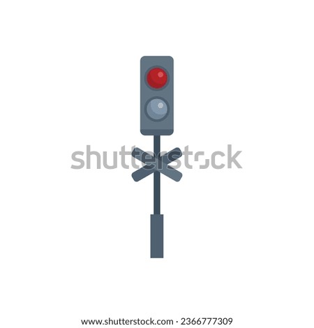 Caution control icon flat vector. Road train. Safety traffic isolated