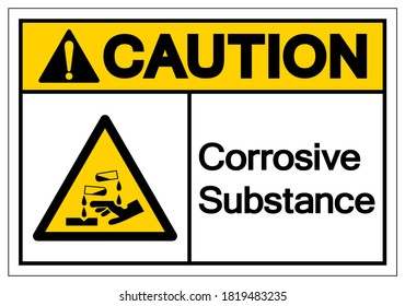 Caution Corrosive Substance Symbol ,Vector Illustration, Isolate On White Background Label. EPS10