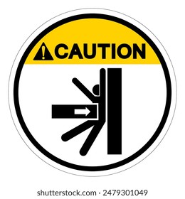 Caution Crush Body Hazard Symbol Sign, Vector Illustration, Isolate On White Background Label .EPS10