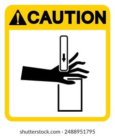 Caution Crush and Cutting Hand Hazard Symbol Sign, Vector Illustration, Isolate On White Background Label .EPS10