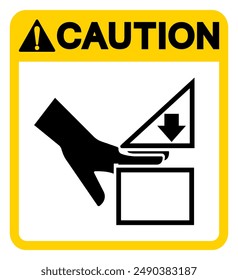 Caution Crush Of Finger Hazard Symbol Sign, Vector Illustration, Isolate On White Background Label.EPS10