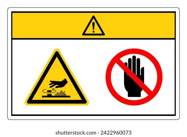Caution Crush Hand Of Hot Rorating Hazard Do Not Touch Symbol Sign, Vector Illustration, Isolate On White Background Label. EPS10