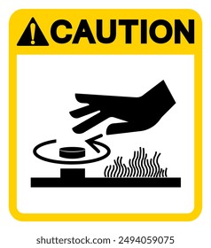 Caution Crush Hand Of Hot Rorating Hazard Symbol Sign, Vector Illustration, Isolate On White Background Label.EPS10