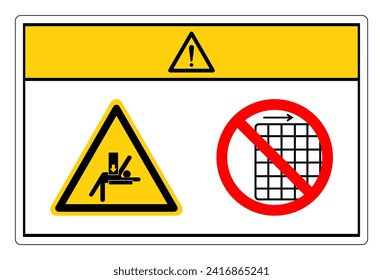 Caution Crush Hazard Stay Clear Of Palletizer Do Not Remove Guard Symbol Sign, Vector Illustration, Isolate On White Background Label .EPS10