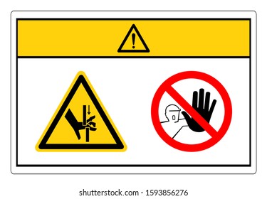Caution Crush Hazard Symbol Sign, Vector Illustration, Isolate On White Background Label. EPS10