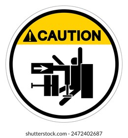 Caution Crush Hazard Symbol Sign, Vector Illustration, Isolate On White Background Label .EPS10