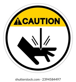 Signo de símbolo de peligro de corte de precaución, ilustración de vectores, aislamiento de la etiqueta de fondo blanco .EPS10