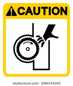 Caution Cutting and Crush Hazard Symbol Sign, Vector Illustration, Isolate On White Background Label .EPS10