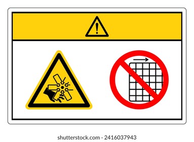 Caution Cutting of Fingers Or Hand Engine Fan Do Not Remove Guard Symbol Sign, Vector Illustration, Isolate On White Background Label .EPS10