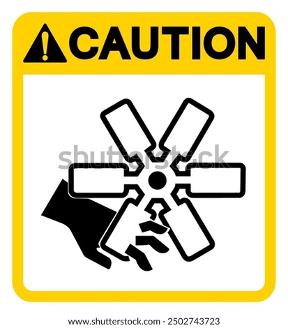 Caution Cutting of Fingers Or Hand Engine Fan Symbol Sign, Vector Illustration, Isolate On White Background Label .EPS10