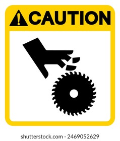 Caution Cutting Of Fingers Or Hand Rotating Blade Symbol Sign, Vector Illustration, Isolate On White Background Label .EPS10