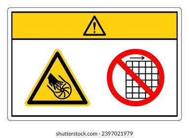 Caution Cutting of Fingers Impeller Blade Do Not Remove Guard Symbol Sign, Vector Illustration, Isolate On White Background Label .EPS10