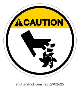Caution Cutting of Fingers Rotating Blade Symbol Sign, Vector Illustration, Isolate On White Background Label .EPS10