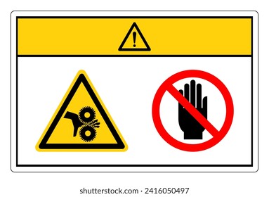 Caution Cutting of Fingers Rotating Blades Do Not Touch Symbol Sign, Vector Illustration, Isolate On White Background Label. EPS10