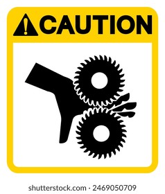 Caution Cutting of Fingers Rotating Blades Symbol Sign, Vector Illustration, Isolate On White Background Label .EPS10