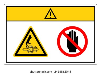 Precaución de corte de dedos del eje giratorio No tocar el símbolo, Ilustración vectorial, Aislar en la etiqueta de fondo blanco. EPS10