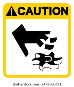Caution Cutting Hand Hazard Symbol Sign, Vector Illustration, Isolate On White Background Label .EPS10