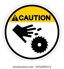 Caution Cutting Hand Symbol Sign, Vector Illustration, Isolate On White Background Label .EPS10