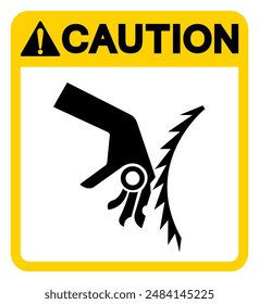 Caution Cutting Hazard Symbol Sign, Vector Illustration, Isolate On White Background Label .EPS10