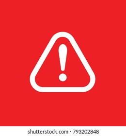 caution danger exclamation mark sign vector icon for industries packages websites red background etc
