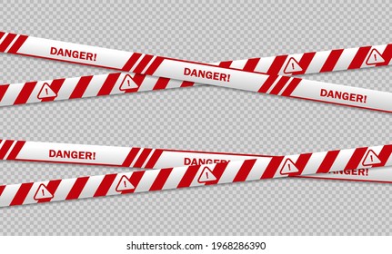 Caution and danger line. Black and yellow warning, police tapes, attention, sign line.