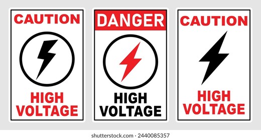 caution danger lines high voltage electricity sign for electrical printable poster sign template design