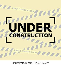 Caution and danger ribbon over white background. Warning tape banner