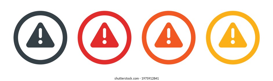 Caution and danger sign collection, attention vector icon.