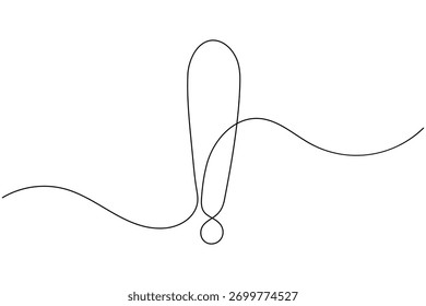 Signo de peligro de precaución Dibujo continuo de una línea sobre fondo blanco Advertencia minimalista y Ilustración vectorial de contorno de ícono de riesgo