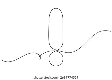 Sinal de perigo de precaução desenho contínuo de uma linha no fundo branco aviso minimalista e ícone de risco ilustração de vetor de contorno